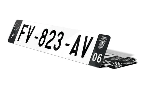 Plaque d'immatriculations noires Alpes-Maritimes 6