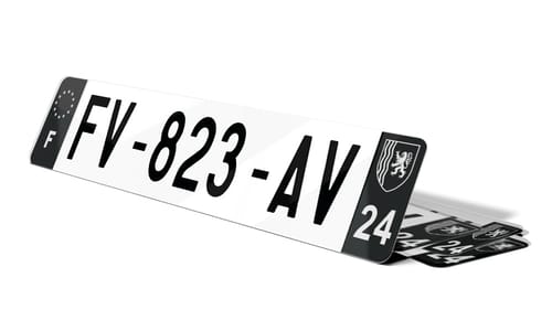 Plaque d'immatriculations noires Dordogne 24