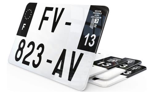 Plaque immatriculation Moto Noire