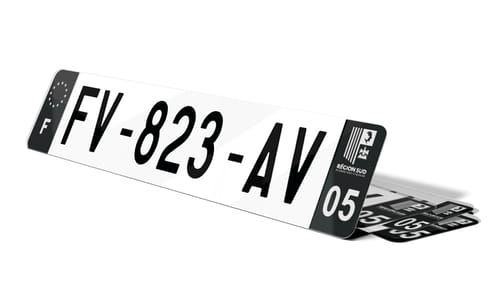 Plaque d'immatriculations noires Hautes-Alpes 5