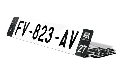 Plaque d'immatriculations noires Eure 27