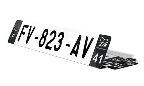 Plaque d'immatriculations noires Loir-et-Cher 41