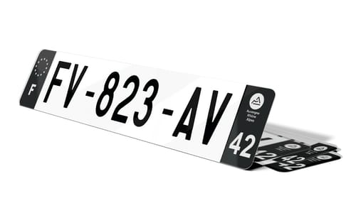 Plaque d'immatriculations noires Loire 42