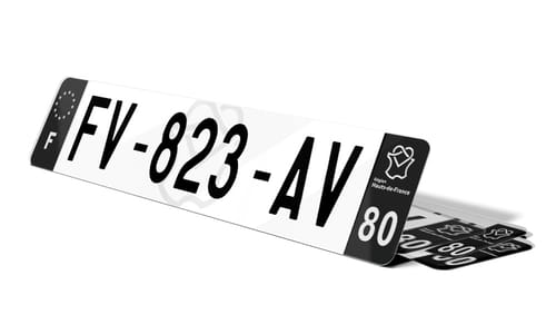 Plaque d'immatriculation noire fond logo Somme
