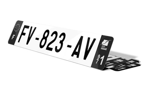 Plaque d'immatriculations noires Guadeloupe 971