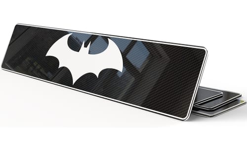 Plaque décorative fond logo batman carbone