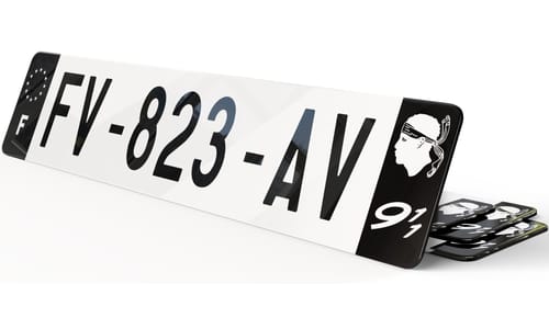Plaque immatriculation Porsche Noire picto 911