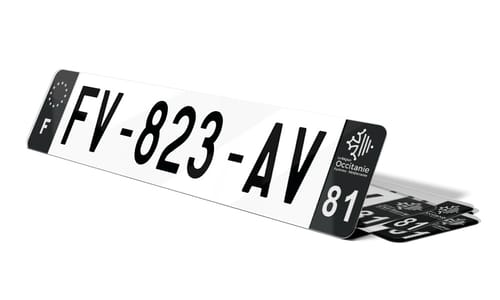Plaque d'immatriculations noires Tarn 81