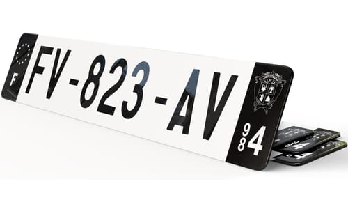 Plaque immatriculation Noire Terres Australes et Antarctiques Françaises