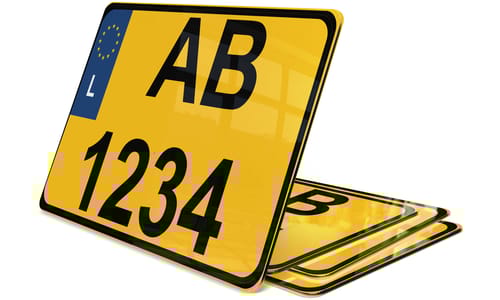 Plaque immatriculation Luxembourg format 4x4 27,5x20 cm
