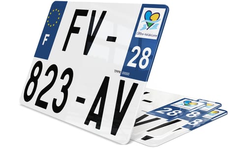 Plaque d'immatriculation 27,5x20 cm Eure-et-Loir 28