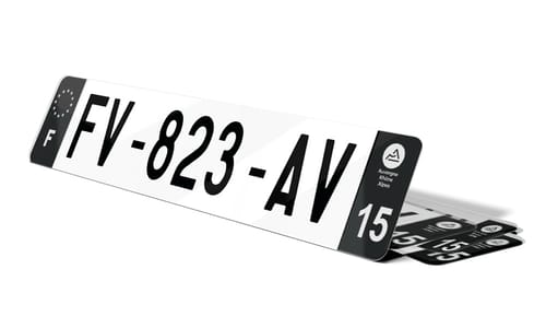 Plaque d'immatriculations noires Cantal 15