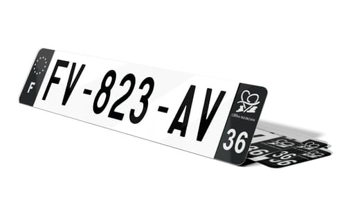 Plaque d'immatriculations noires Indre 36