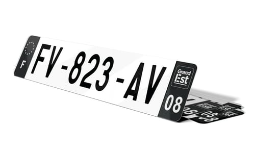 Plaque d'immatriculations noires Ardennes 8