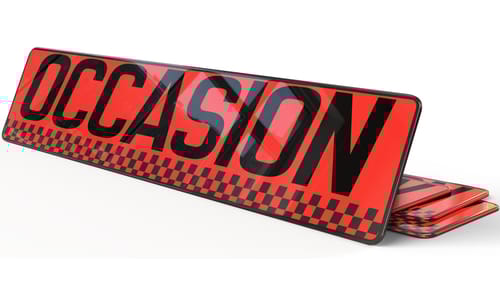 Cache plaque d'immatriculation Occasion Rouge damier Noir