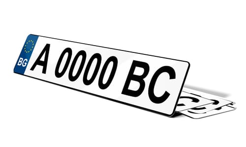 Plaque immatriculation Bulgare