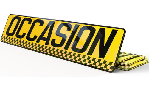 Cache plaque d'immatriculation Occasion Jaune damier