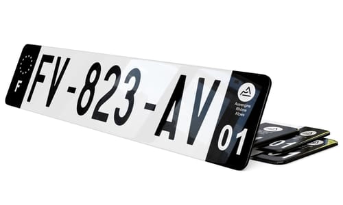 Plaque immatriculation Noire 45,5x10 cm