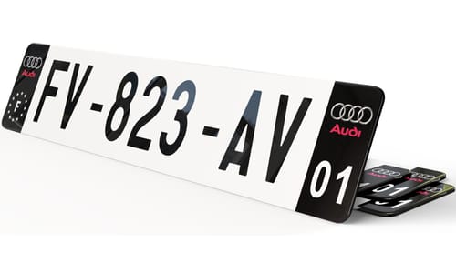 Plaque immatriculation Noire Eurofrance Audi