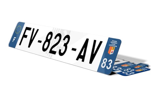 Plaque d'immatriculation fond logo Var 83