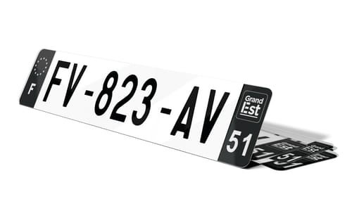 Plaque d'immatriculations noires Marne 51