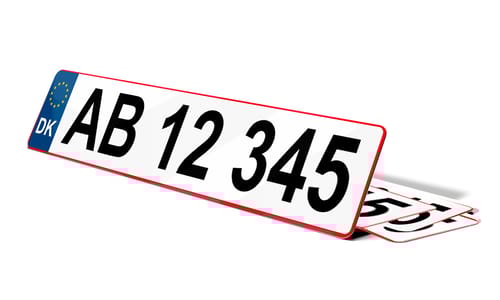 Plaque immatriculation Danemark