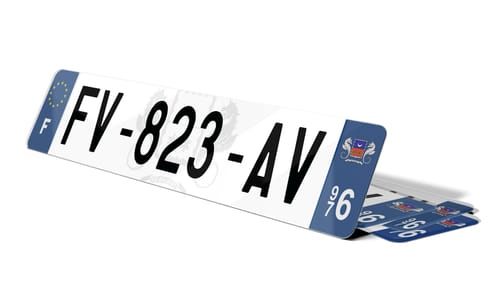 Plaque immatriculation fond logo Mayotte 976