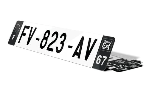Plaque d'immatriculations noires Bas-Rhin 67
