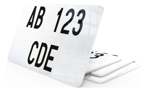 Plaque immatriculation Espagne blanche Moto 21x13 cm