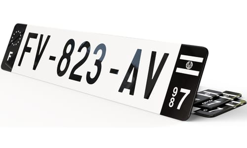Plaque immatriculation Noire Polynésie Française