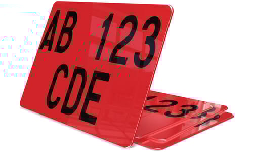 Plaque immatriculation Espagne Rouge Cyclo 14x12 cm