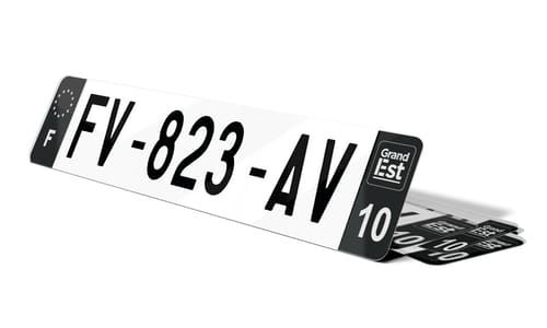 Plaque d'immatriculations noires Aube 10