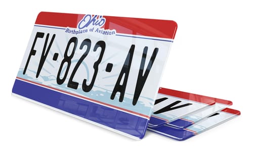 Plaque immatriculation Ohio Birthplace of Aviation USA 30x15