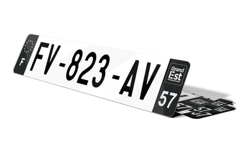 Plaque d'immatriculations noires Moselle 57