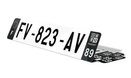 Plaque d'immatriculations noires Yonne 89