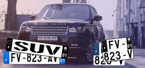 Plaque immatriculation SUV