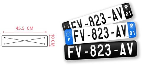 Plaque immatriculation 45,5 x 10
