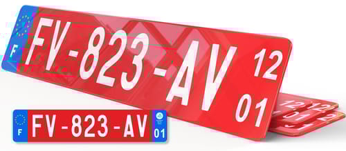 Plaque immatriculation Rouge