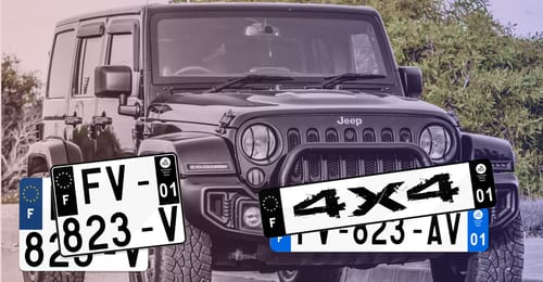 Plaque immatriculation pour 4x4