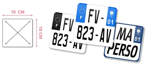 Plaque Immatriculation Enduro 10x10