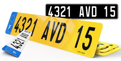 Plaque immatriculation FNI (ancien format)
