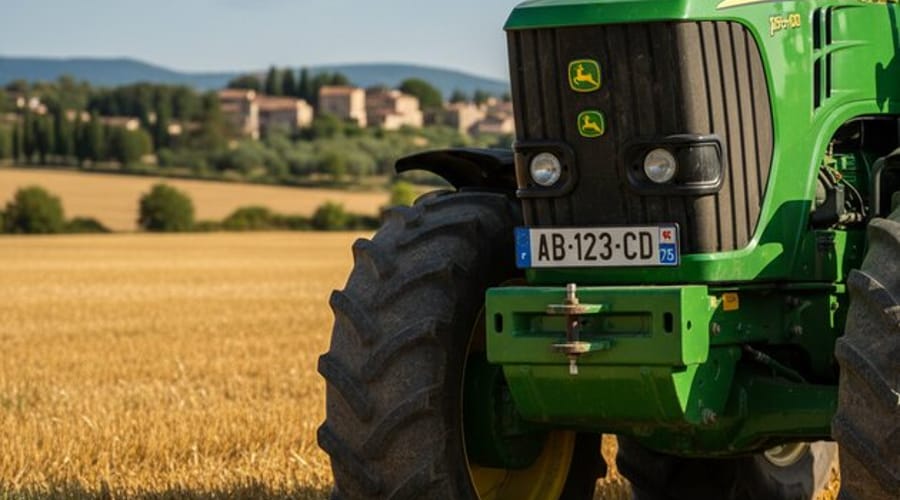 Plaque pour tracteur agricole : règles et formats