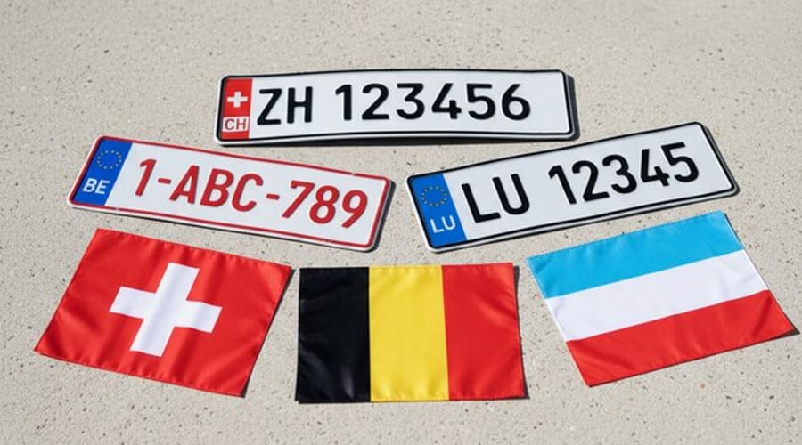 Plaques Suisse, Belgique, Luxembourg : les différences avec la France