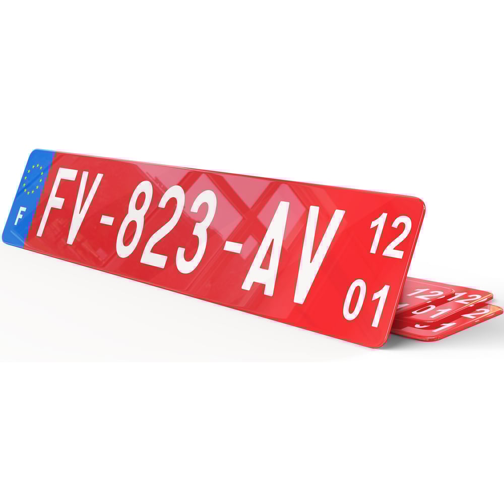 Plaque immatriculation transit temporaire rouge Plaque Immat