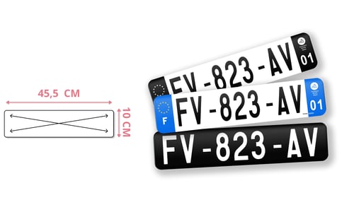 Plaque immatriculation 45,5 x 10