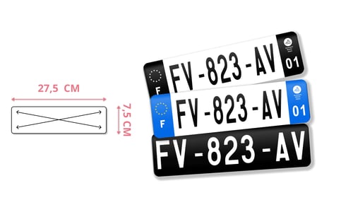 Plaque immatriculation 27,5 x 7,5
