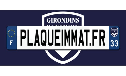 Plaque immatriculation Girondins de Bordeaux