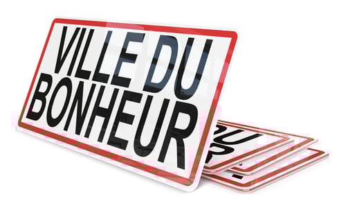 Panneau Ville Personnalisée 30x15 2 lignes