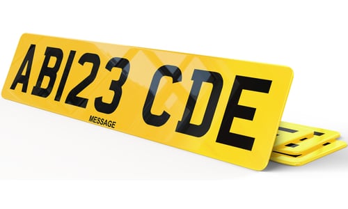 Plaque immatriculation Royaume-Uni GB UK Jaune