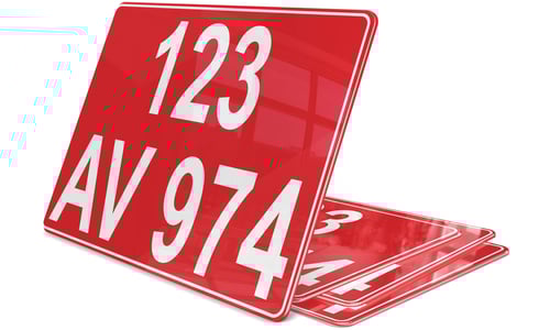 Plaque immatriculation Rouge GEX Zone Franche 27,5x20